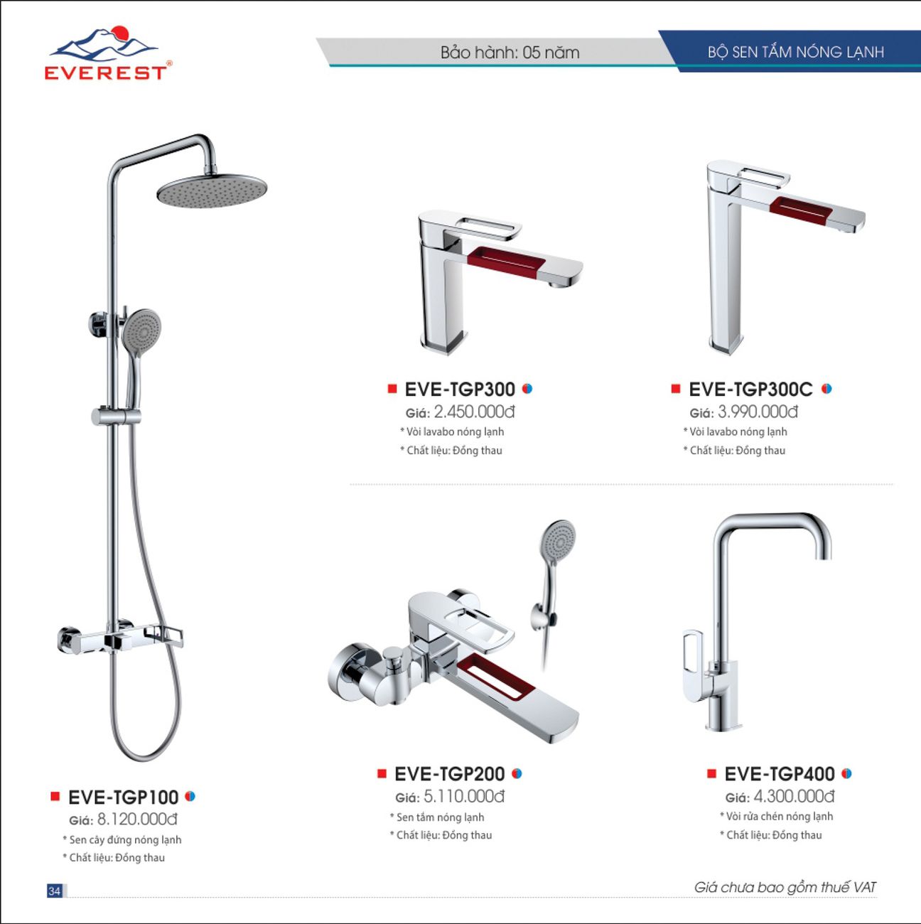 Thiết bị vệ sinh EVEREST Hiện Đại Catalogue và Bảng giá mới nhất /Page 